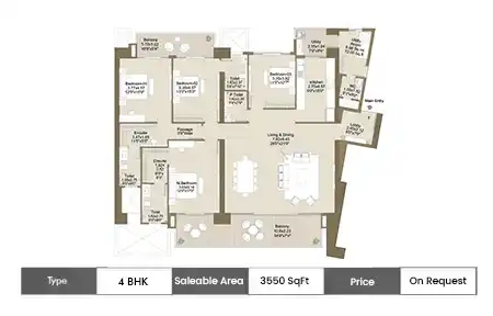 4 BHK-3550 SqFt